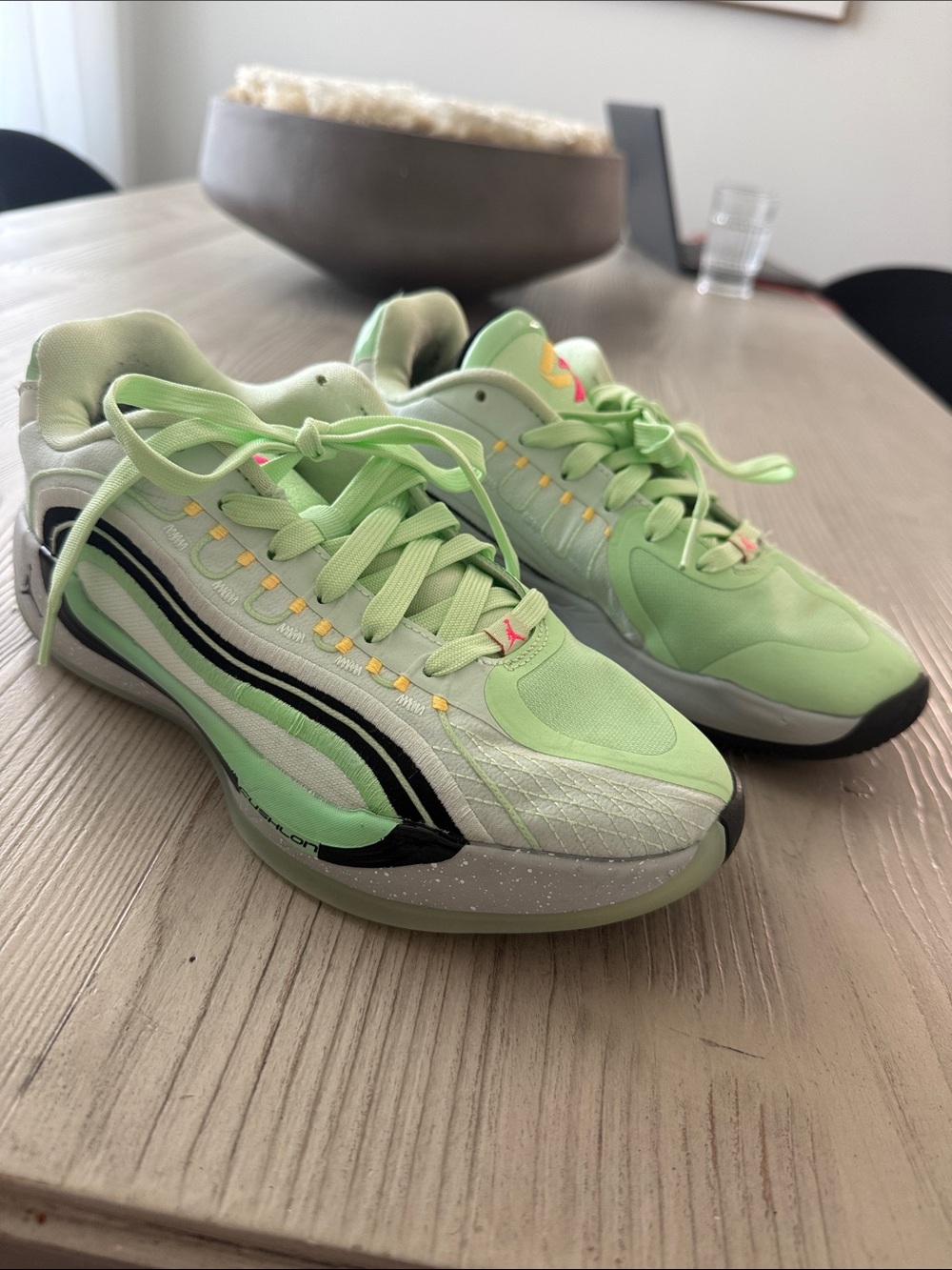 Luka Sneakers Neon Green Jordan Kids Sneakers in Light Green with Black
